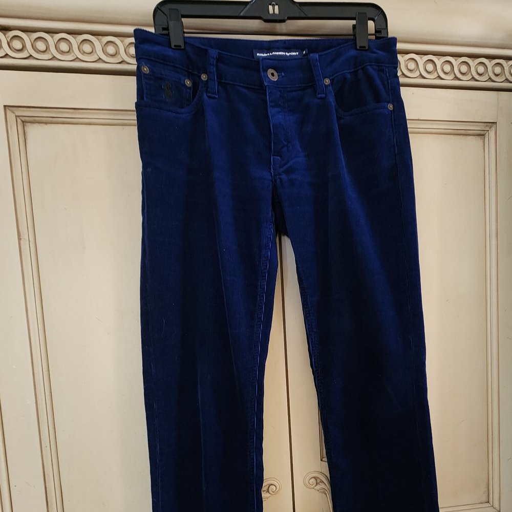 RALPH LAUREN SPORT MEDIUM BLUE CORDUROY PANTS SIZE 6